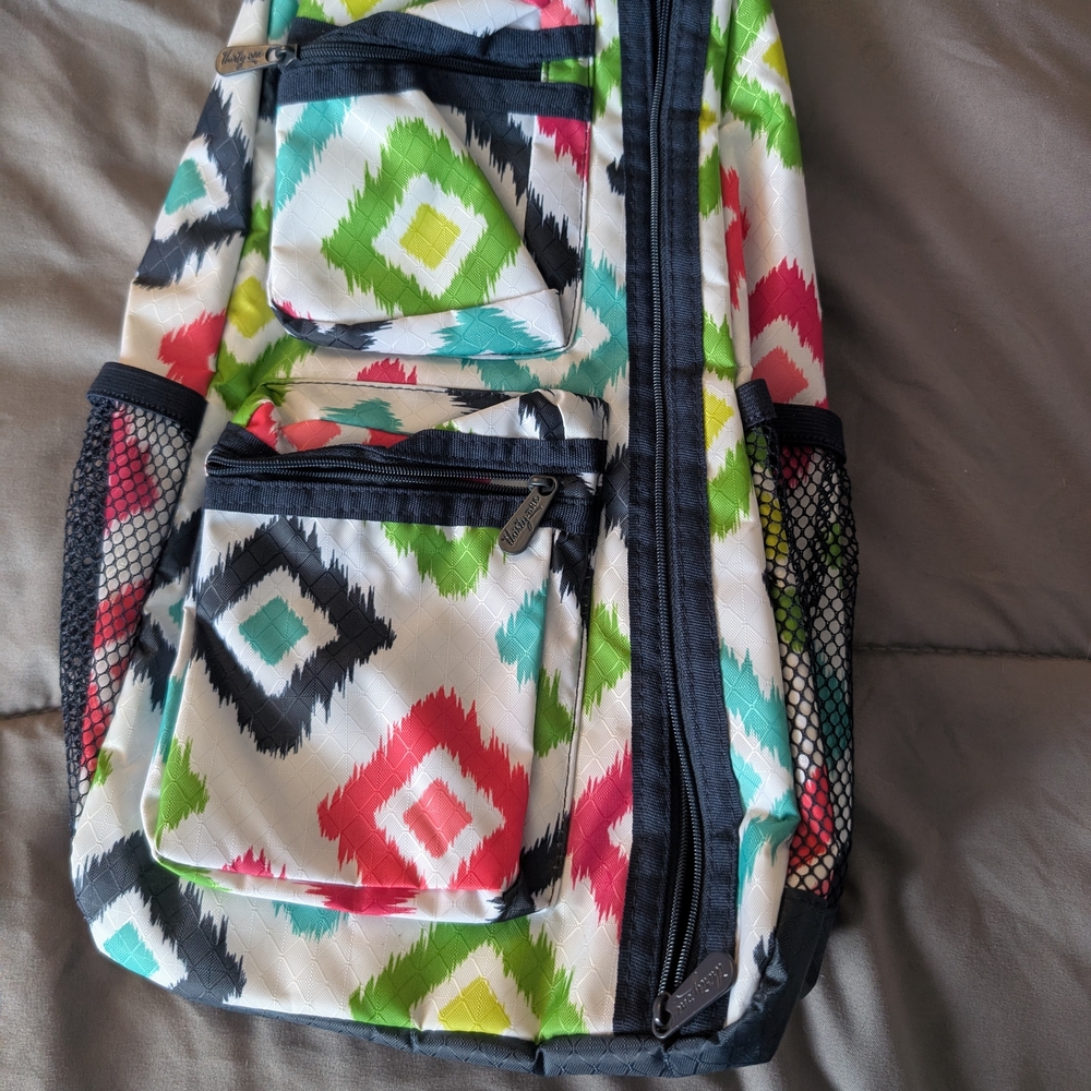 Colorful Geometric Patterned Backpack